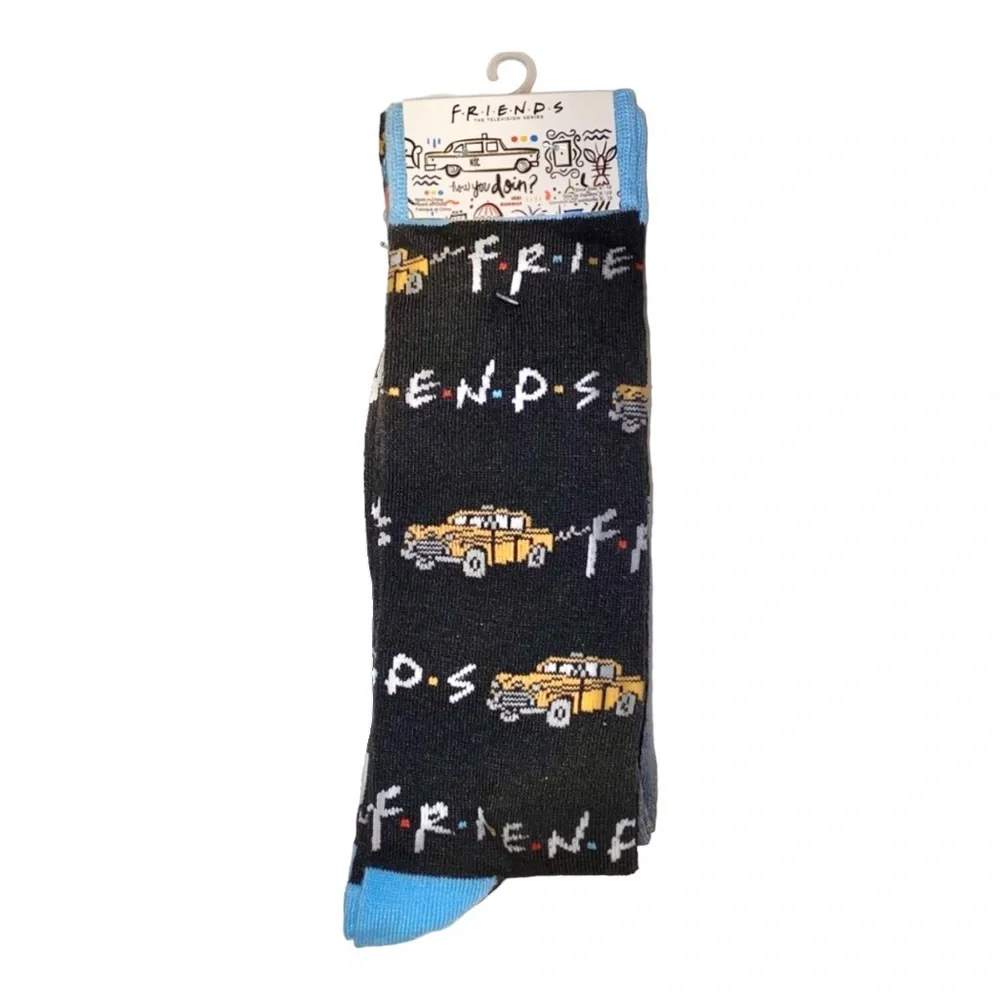 2pairs‎ Friends TV show black inscripted novelty gag socks new